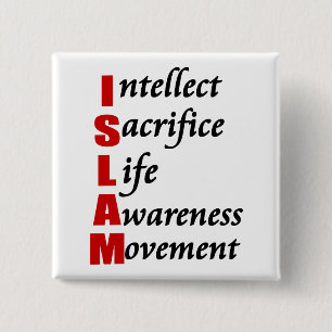 ISLAM-Button Vierkante Button 5,1 Cm