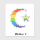 Islam Crescent & Star Moslim LGBTQ Gay Pride Vlag Sticker (Vel)