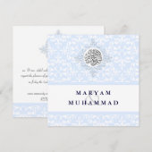 Islam damask bruiloft verloving islamitisch uitnod kaart (Voorkant / Achterkant)