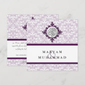 Islam damask bruiloft verloving islamitisch uitnod kaart (Voorkant / Achterkant)