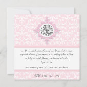 Islam damask bruiloft verloving islamitisch uitnod kaart (Achterkant)