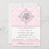 Islam damask bruiloft verloving islamitisch uitnod kaart (Achterkant)