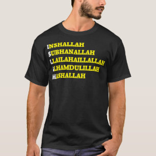 Islam God Willing Text Typography Message T-Shirt
