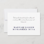 Islam Islamic damask bedankt je bruiloft verloving (Achterkant)