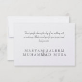 Islam Islamic damask bedankt je bruiloft verloving (Achterkant)