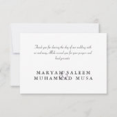 Islam Islamic damask bedankt je bruiloft verloving (Achterkant)