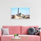 Islam Khodja Minaret & moskee - Khiva, Oezbekistan Canvas Afdruk (Insitu (Woonkamer))