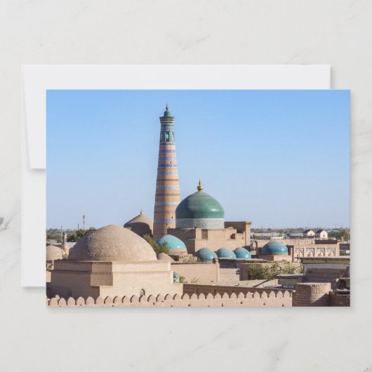 Islam Khodja Minaret & moskee - Khiva, Oezbekistan Kaart (Voorkant)