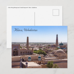 Islam Khodja-moskee en citadel Kunya-ark - Khiva Briefkaart