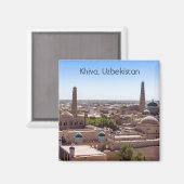Islam Khodja Mosque en Citadel Kunya-ark - Khiva Magneet (Voorkant / Achterkant)