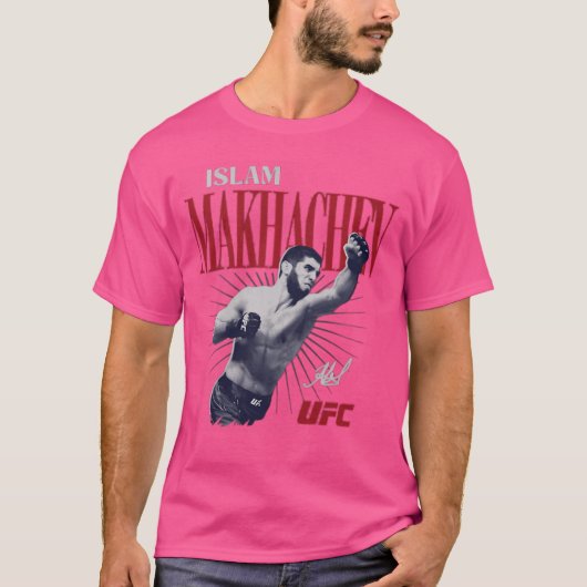 Islam Makhachev Retro Bitmap Style T-shirt (Voorkant)