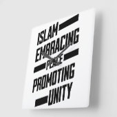 Islam omarmt vrede en bevordert eenheid vierkante klok (Hoek)