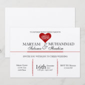 Islam oud verloving rood hart kaart (Voorkant / Achterkant)