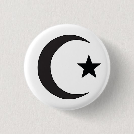Islam Religieuze Symbool Ronde Button 3,2 Cm (Voorkant)