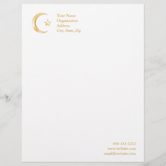 Islam-symbool Persoonlijk Briefhoofd (Voorkant)