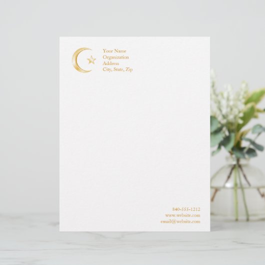 Islam-symbool Persoonlijk Briefhoofd (Staand voorkant)