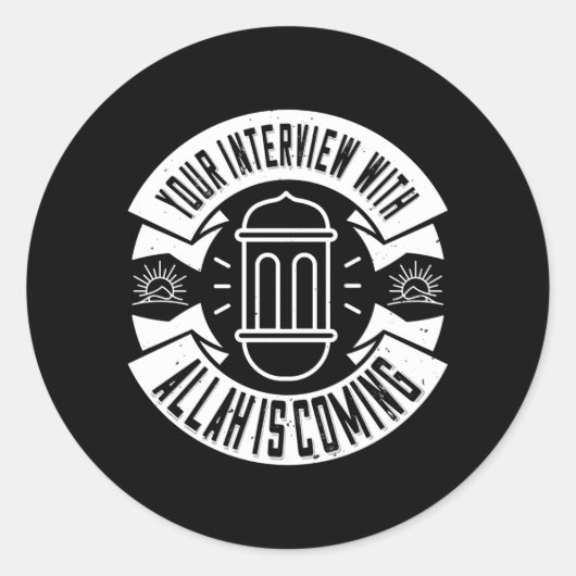 islam - uw interview met Allah komt eraan Ronde Sticker (Voorkant)
