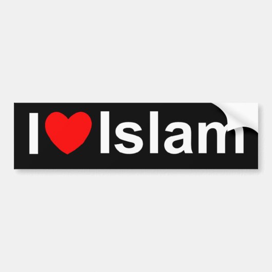 Islam van mijn liefde (hart) bumpersticker (Voorkant)