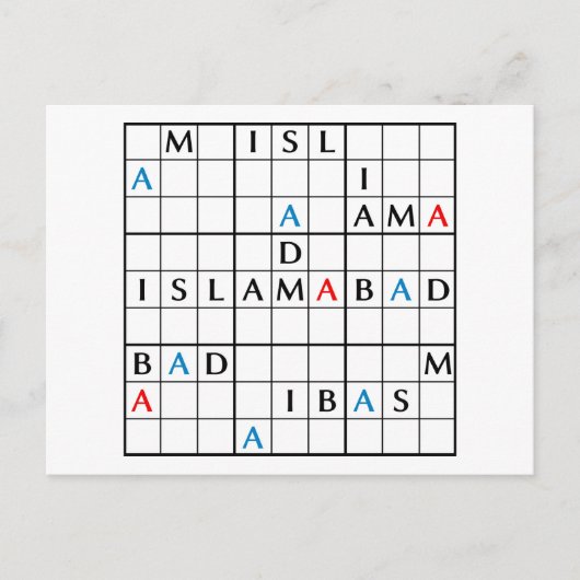 ISLAMABAD BRIEFKAART (Voorkant)