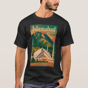 Islamabad Pakistan Faisal-moskee Illustratie T-shirt