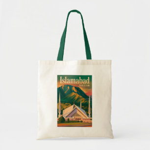 Islamabad Pakistan Faisal-moskee Illustratie Tote Bag