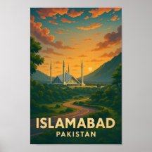 Islamabad Pakistan Oude Reisposter