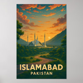 Islamabad Pakistan Oude Reisposter Poster