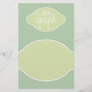 Islamic Aqeeqah Aqiqah soft green vintage Briefpapier