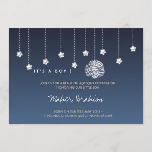 Islamic Aqiqah Aqeeqah baby night sky ster Kaart
