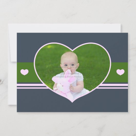 Islamic Aqiqah Aqeeqah fotoblauw hart Kaart (Voorkant)