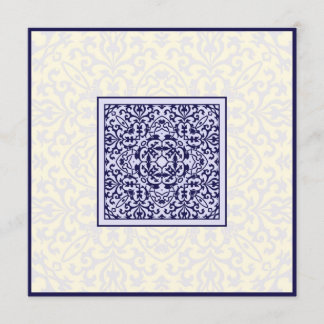 Islamic Arabic blue ornament verloving bruiloft Kaart