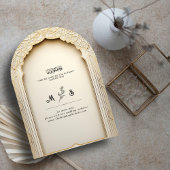 Islamic Arch Chic Elegant Trouwpaar Monogram Kaart