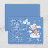 Islamic Baby Boy Birth Announcement Card Aankondiging (Voorkant / Achterkant)