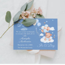 Islamic Baby Boy Birth Announcement Card