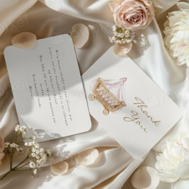 Islamic Baby Girl Aqiqah Thank You Card Bedankkaart