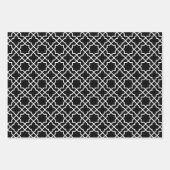 Islamic Black Arabesque Pattern Gift Paper Wrap (Voorkant 2)