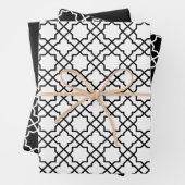 Islamic Black Arabesque Pattern Gift Paper Wrap (In situ)