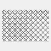 Islamic Black Arabesque Pattern Gift Paper Wrap (Voorkant)