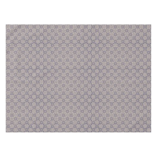 Islamic Blue beige Moroccan Geometric Pattern Tafelkleed (Voorkant (Horizontaal))