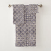 Islamic Blue White Moroccan Geometric Pattern Bad Handdoek (Insitu)