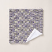 Islamic Blue White Moroccan Geometric Pattern Bad Handdoek (Wasdoekje)
