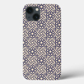 Islamic Blue White Moroccan Geometric Pattern Case-Mate iPhone Case (Achterkant)