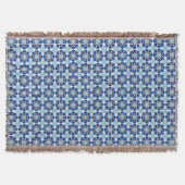 Islamic Blue White Moroccan Geometric Pattern Deken (Voorkant)