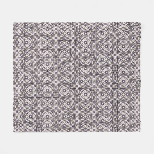 Islamic Blue White Moroccan Geometric Pattern Fleece Deken (Voorkant (Horizontaal))