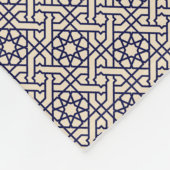 Islamic Blue White Moroccan Geometric Pattern Fleece Deken (Hoek)