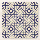 Islamic Blue White Moroccan Geometric Pattern Kartonnen Onderzetters (Voorkant)