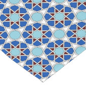 Islamic Blue White Moroccan Geometric Pattern Korte Tafelloper (Hoek)