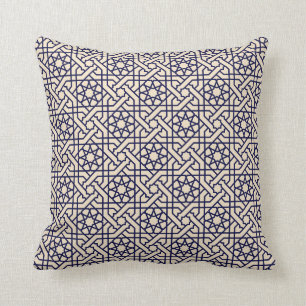Islamic Blue White Moroccan Geometric Pattern Kussen