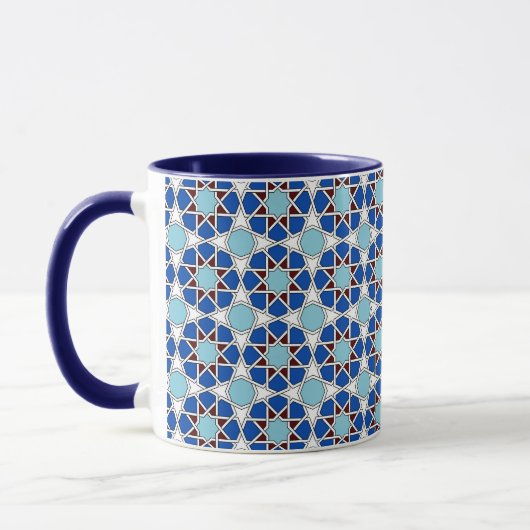 Islamic Blue White Moroccan Geometric Pattern Mok (Links)