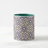 Islamic Blue White Moroccan Geometric Pattern Mok (Midden)